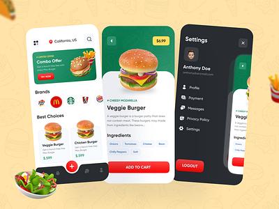Food Ordering App android app design ecommerce food food app graphic design illustration ios ios app logo minimal app mobile mobile app plant plant app ui
