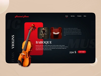 Music Shop android app branding dashboard design ecommerce graphic design illustration ios ios app logo minimal app mobile mobile app music music store store ui violin website