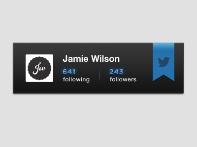 Twitter Card profile rebound card followers following glow ribbon twitter