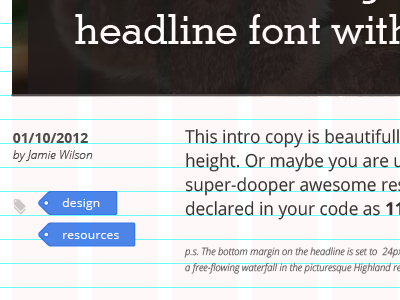 Baseline baseline grid blog design process open resource clean sans web design