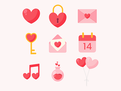 Valentines day icons