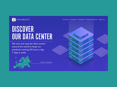 Data Center 2d clean flat illustration landing page ui ux vector web website website concept website design