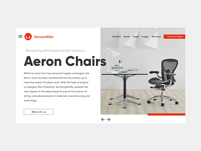 Herman Miller 2d character clean concept flat illustration material modern ui ux web website