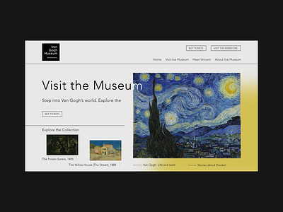 Van Gogh Museum Concept amsterdam clean grid homepage landing page modern typography ui ux web website