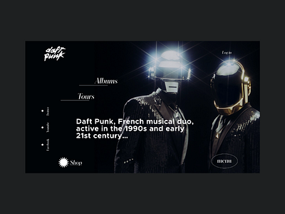 Daft Punk Artist Page animation daftpunk flat gif icon illustration ui ux vector web website