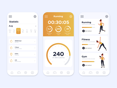 Workout tracker app interface app app design illustration ios mobile mobile app design mobile ui ui ux vector web website