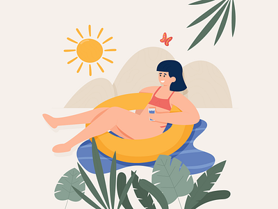 Hello Summer 2 animation character flat icon illustration summer ui ux vector web website