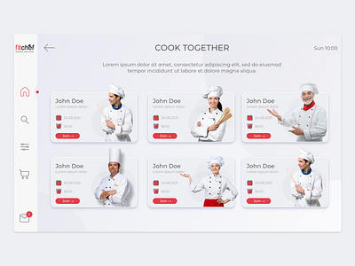 Fitchef Cook Together Screen branding design flat icon illustration logo mobile product screen ui ux vector web
