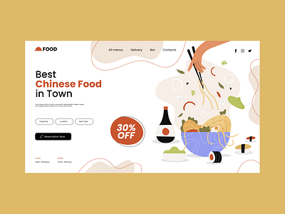 Chinese food restaurant landing page