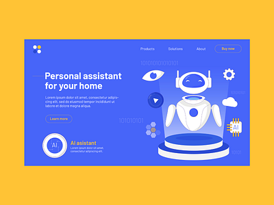 AI assistant website ai branding character design drawing flat icon illustration logo robot ui ux vector web