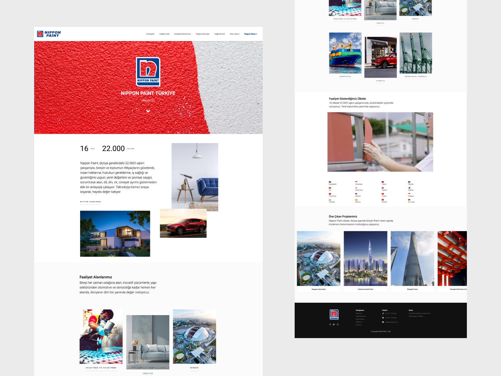 Nippon Paint Turkey site by Menderes Mertoglu on Dribbble