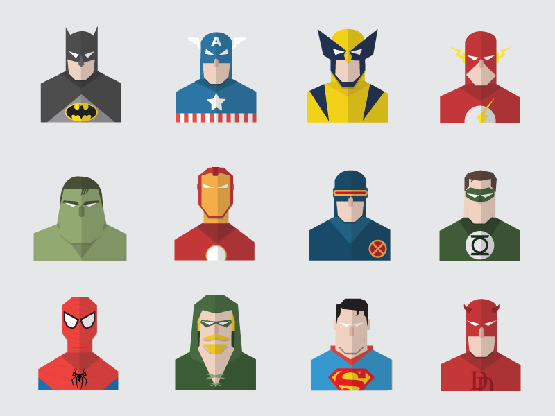 Super Heroes by Menderes Mertoglu on Dribbble