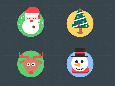 christmas icons christmas flat icon santa snowman tree ui ux vector web