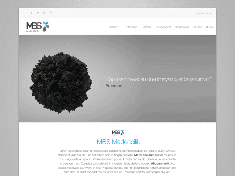 Mbs Madencilik Website animation clean flat gui icon material ui ux web