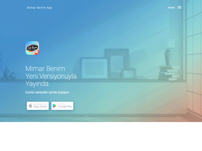 Mimar Benim App V4 Landing Page android animation app ios landing responsive site ui ux web