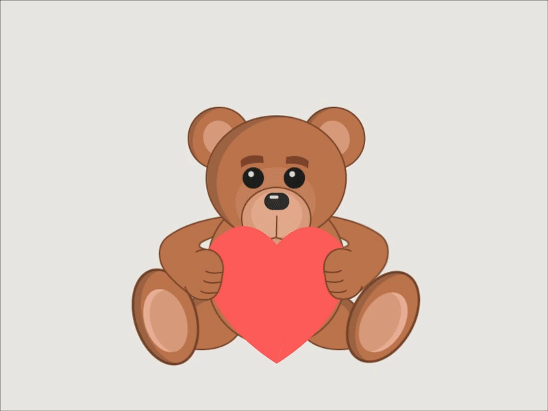 Teddy Bear bear gif heart icon illustrator motion valentine vector