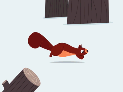 Squirrel animation cartoon cycle flat forest gif motion run squirrel video walk