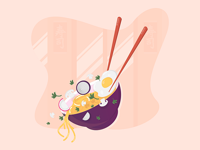Noodle flat food icon illustration noodle ui vector web