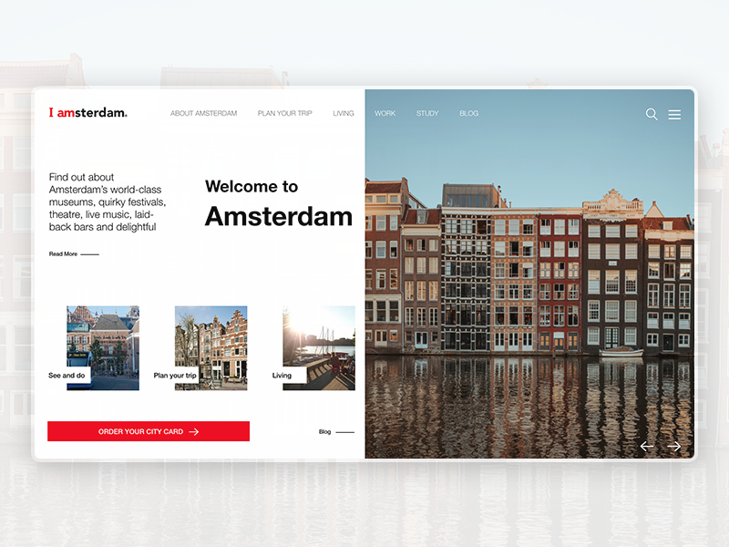 I Amsterdam Web Design By Menderes Mertoglu On Dribbble