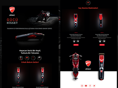 Ducati by Arzum Landing Page 2d animation app branding clean ducati flat icon landing logo material minimal mobile motion ui ux web website xd