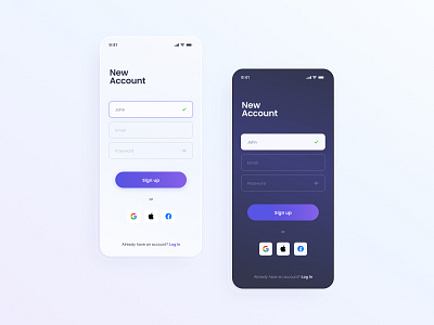 Sign Up / Daily UI 001 001 app application daily daily ui dailyui dark mode design light mode login page screen sign up signup ui ux web design