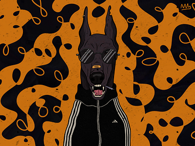 bad dog digital art illustration procreate