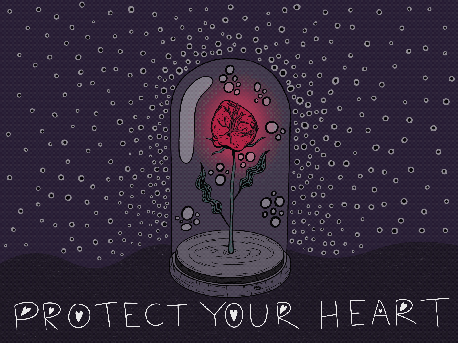 protect your heart animation cartoon digital art illustration lettering procreate