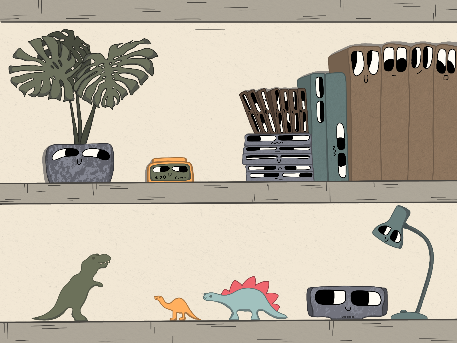 cute bookshelf by Ninel on Dribbble