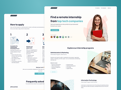 Landing and How to Apply Pages for Internship Website education figma how to apply interface internship landing page ui design web design website