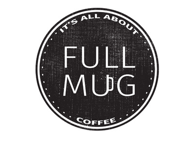 Full Mug Logo brand coffee cup logo retro