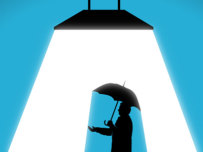 Rain of Light art commission conceptual editorial illustration light lighting minimalist modern rain surreal