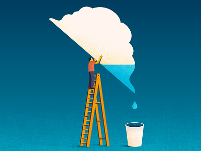 Not A Drop To Drink cloud commission conceptual design editorial illustrator magazine minimalist modern surreal tang yau hoong water