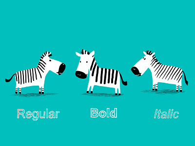 Regular Bold Italic animal art bold commercial conceptual cute designer drawing editorial fun graphic design humor illustration italic kids love minimalist stripes tangyauhoong zebra