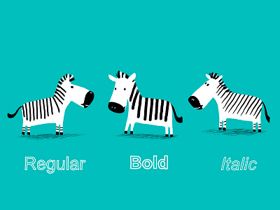 Regular Bold Italic animal art bold commercial conceptual cute designer drawing editorial fun graphic design humor illustration italic kids love minimalist stripes tangyauhoong zebra