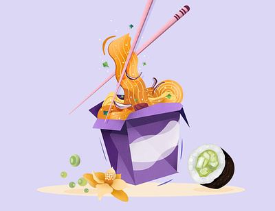 Sushi Time art artist artwork asian food design graphic graphicdesgn illustration illustrator minimalistic art simpleillustration stippled sushi vector vectorart visual