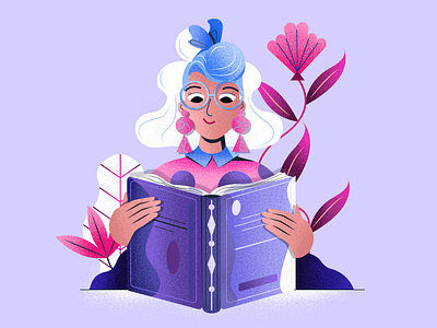 The cute librarian illustration