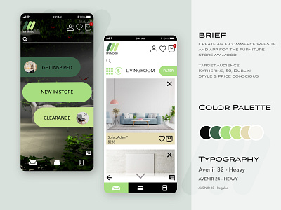 MY MOOD Furniture App app app design branding color palette design minimal responsive ui ui design web