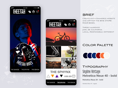 CHEETAH BIKES App app app design branding color palette design logo responsive ui ui design web