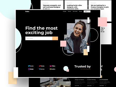 Find your job dark elementor freelance home page page page builder photoshop ps site ui ux wordpress