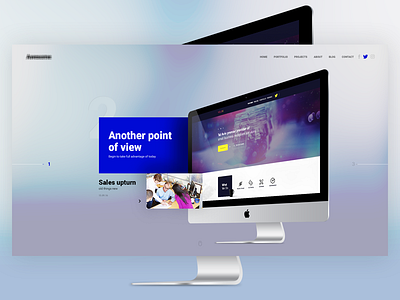 Another point of view clean creative design focus head new point site slide template web