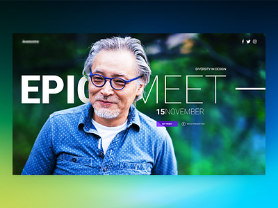 Epic Meet check colors conference creative dude epic guy head shot site templage web