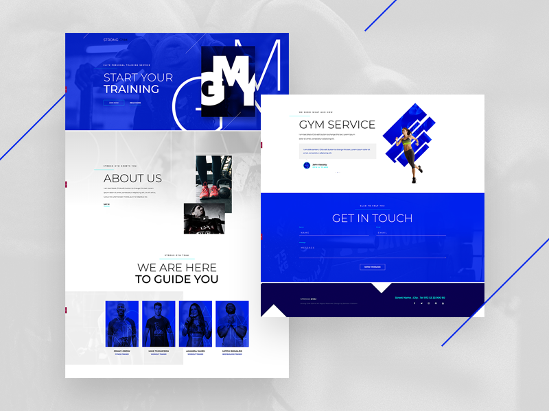 GYM wordpress web template page layout land elementor builder