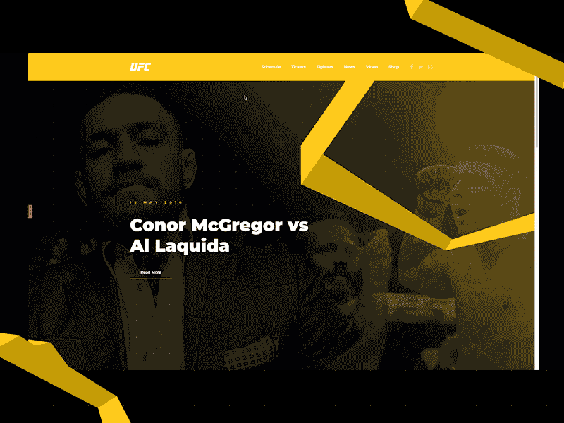 UFConcept builder creative elementor fishbein mcgregor page ufc ui ux