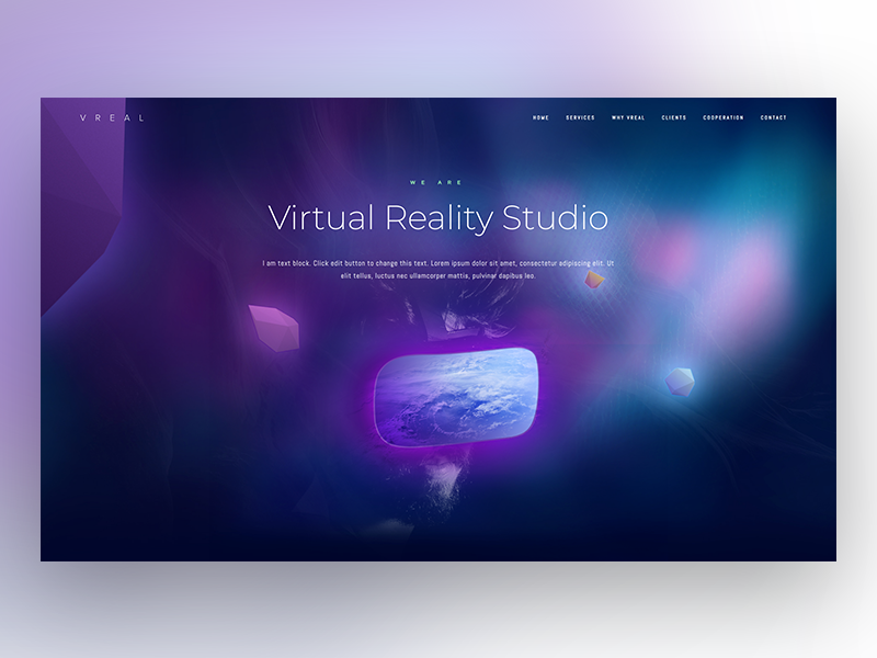 vreal web design page builder wordpress landing page land virtual reality vr elementor