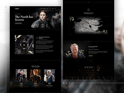 Game of Thrones elementor homepage jon snow ps template ui ux