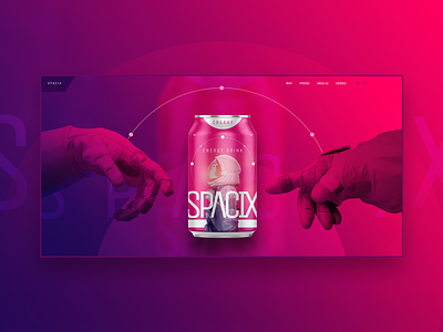Spacix concept drink energy drink hero space ui