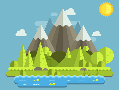Mountain Landscape graphic design illustration vector
