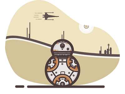 BB-8 Droid from Star Wars design graphic design illustration vector