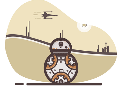 BB-8 Droid from Star Wars design graphic design illustration vector