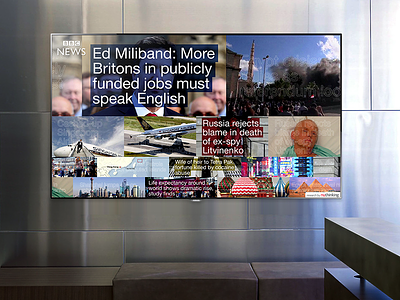 Passive News concept hardware infovis motion news office physical software space tv ui ux